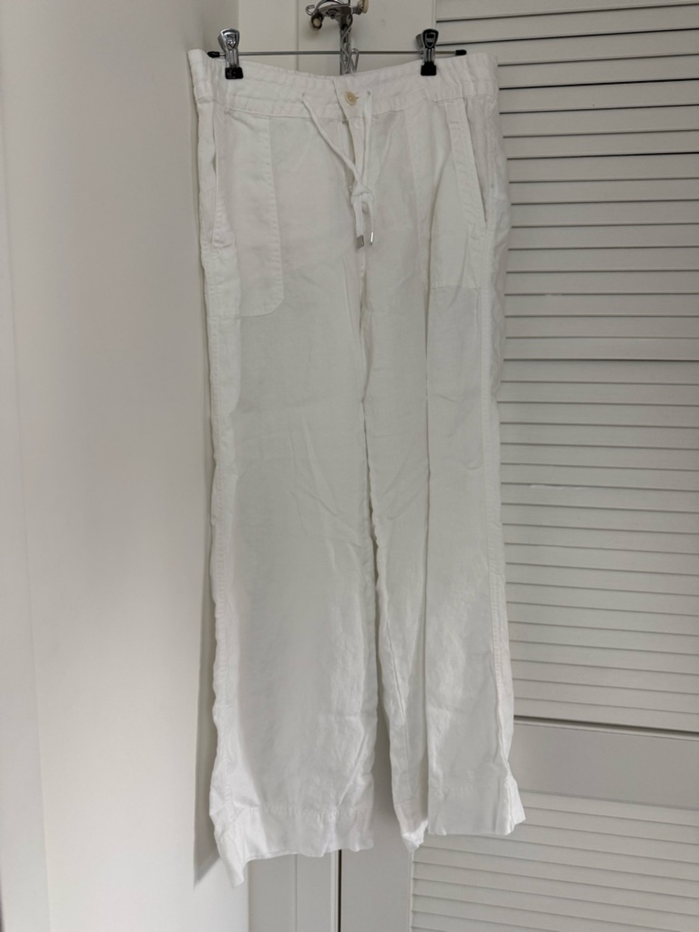 Ralph Lauren White Linen Drawstring Chinos